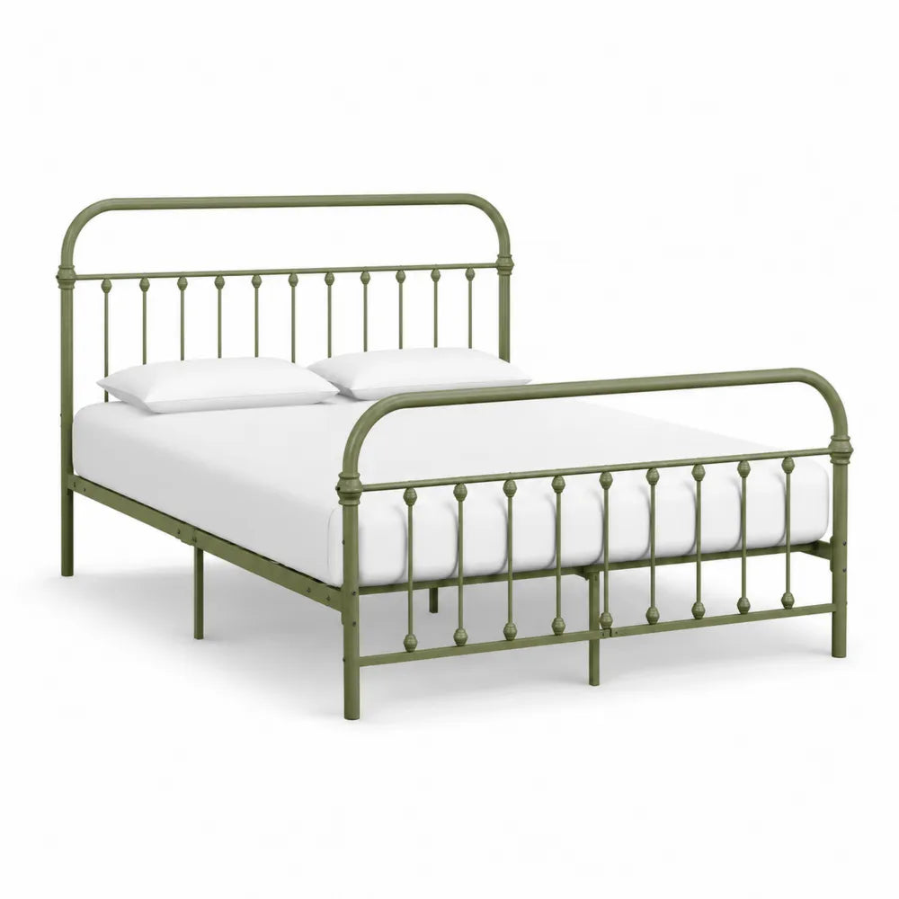 Metallbett Doppelbett Eisen Grün Kopfteil Fußteil 160 x 200 cm