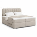Boxspringbett Doppelbett 180 x 200 cm MDF mit Polyesterbezug Rechteckig Creme