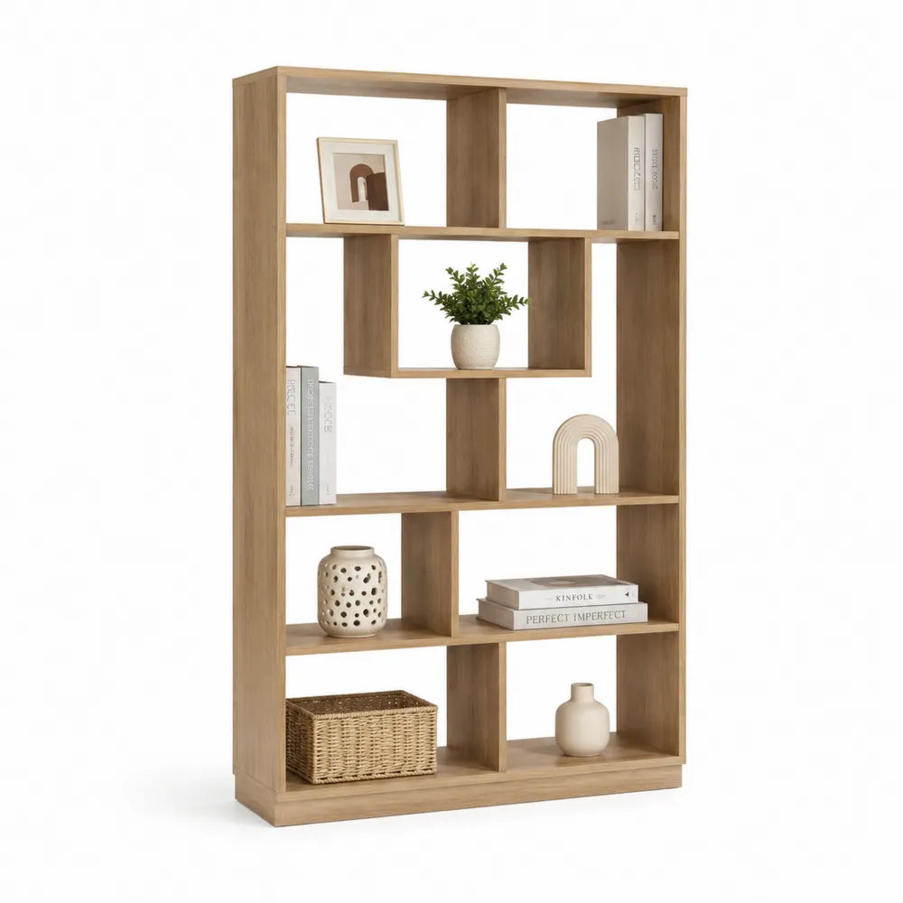 Bücherregal Standregal 100x30x180 cm MDF Holzwerkstoff Natur mit offenen Fächern