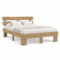 Massivholzbett Doppelbett Eiche Natur Kopfteil Holzrahmen 180 x 200 cm