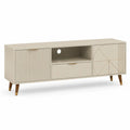 TV Lowboard 200 x 40 x 55 cm MDF Holzwerkstoff Rechteckig Beige