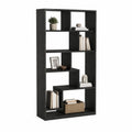 Bücherregal Standregal 100x30x180 cm MDF Holzwerkstoff Schwarz mit offenen Fächern