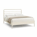 Metallbett Doppelbett 180 x 200 cm Stahl Weiß mit Lattenkopfteil und Metallrahmen