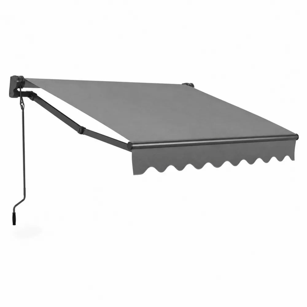 Gelenkarmmarkise Aluminiumrahmen Polyestergewebe Grau 300 x 250 cm