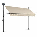 Markise freistehend mit Kurbel Solar LED Beleuchtung Polyester Stahl Beige 300 x 250 cm